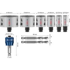 Lochsägen-Set PRO Multi Material PC Plus 9-tlg.19,25,38,44,68,83mm Schnitt-T44mm