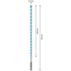Steinbohrer Expert MultiConstruction HEX-9 - Ø 6 mm - Arbeits-L. 200 mm - Gesamt-L. 250 mm