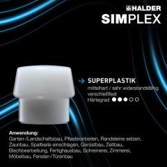 Schonhammer SIMPLEX L.325mm Kopf-D.80mm HO Stiel:ext.kurz HALDER