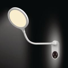 Schreibtischleuchte Horizon ABS,Silik.weiß H.390mm Standfuß+Wandmontage