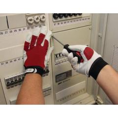 Handschuhe Griffy Gr.9 rot/naturfarben Ziegennappaleder/Interlock auf SB-Karte