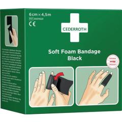 Soft Foam Bandage selbsthaftend elastisch,schwarz Rl.6cmx4,5m CEDERROTH