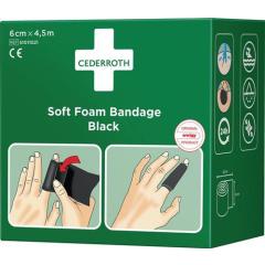 Soft Foam Bandage selbsthaftend elastisch,schwarz Rl.6cmx4,5m CEDERROTH