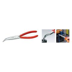 Flachrundzange L.200mm pol.40Grad gew.Ku.-Überzug KNIPEX