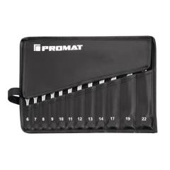 Ringmaulschlüsselsatz 12tlg.SW 6-22mm Form A CV-Stahl in Rolltasche TECWERK