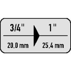 Vergrößerungsstück 569 Antr.3/4 Zoll Abtrieb 1 Zoll L.60mm STAHLWILLE
