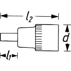 Steckschlüsseleinsatz 8802-T15 3/8 Zoll 6-kant SW T50 L.43,5mm HAZET