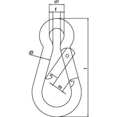 Karab.h.DIN 5299,Form C L.80mm Drahtstärke 8mm Trgf.230kg ZN | 50 Stück