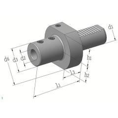 Werkzg.h.E1 DIN 69880 Spann-D.32mm VDI40 z.Wendeplattenbohrer TECWERK