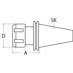 Spannzangenfutter ER DIN 69871AD Spann-D.3-26mm SK40 A.-L.100mm TECWERK