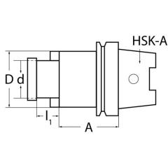 Quernutaufsteckfräsdorn DIN 69893A Spann-D.27mm HSK-A63 A.-L.60mm TECWERK