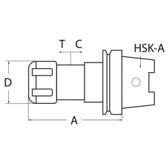 Gewindeschneidfutter Synchron DIN 69893A M3-M27 HSK-A63 A.-L.108mm TECWERK