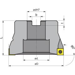 Eckfräser D.40mm vern.m.IK Z.5 SOMT 09T304 TECWERK