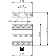 Schraubbock Nr.6400M Gr.110 m.flacher Auflage u.Magnetfuß H.80-110mm AMF