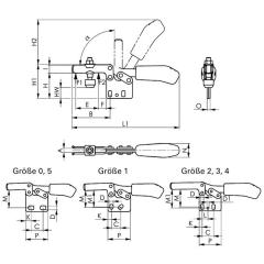 Waagrechtspanner Nr.6832 Gr.1 senkrechter Fuß AMF