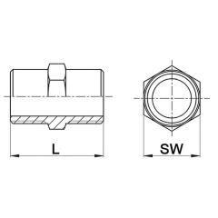 Doppelnippel NPS=1 Zoll 8-kant L 44mm SPRINGER | 10 Stück