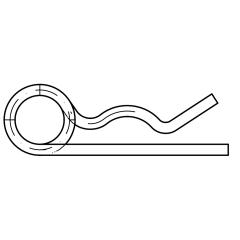 Federstecker DIN 11024 | einfache Windung |  Draht-Ø  4  | 100 Stück