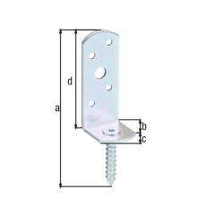 Flechtzaunhalter 115x31,5x30x75mm galv.verz.d.pass.L-Form GAH | 50 Stück