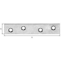 Flachverb.L.80mm B.15mm S.1,75mm STA sdmverz.Löcher 4 GAH | 100 Stück