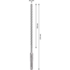 Hammerbohrer PRO SDS plus-5X D.6,0mm Arbeits-L.150mm L.210mm SDS plus 1 St.