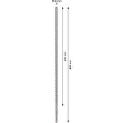 Hammerbohrer PRO SDS plus-5X D.10,0mm Arbeits-L.400mm L.460mm SDS plus 1 St.