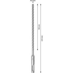 Hammerbohrer PRO SDS plus-5X D.6,0mm Arbeits-L.150mm L.210mm SDS plus 10 St.