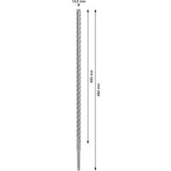 Hammerbohrer PRO SDS plus-5X D.14,0mm Arbeits-L.400mm L.460mm SDS plus 1 St.