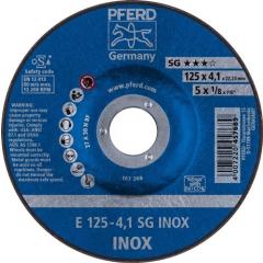 Schruppscheibe SG INOX D125xS4,1mm gekr.INOX Bohr.22,23mm PFERD | 10 Stück