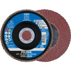 Fächerscheibe POLIFAN A SG STEELOX D.125mm K.120 kon.INOX NK PFERD | 10 Stück