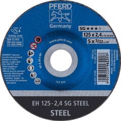 Trennscheibe SG STEEL D125x2,4mm gekr.STA Bohr.22,23mm PFERD | 25 Stück