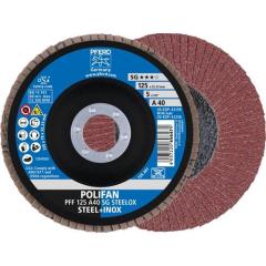 Fächerscheibe POLIFAN A SG STEELOX D.125mm K.40 fl.INOX NK PFERD | 10 Stück