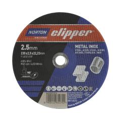Trennscheibe D230x2,5mm Typ 41 Metall-Inox Bohr.22,23mm NORTON CLIPPER