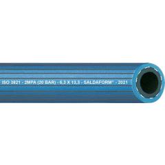 Sauerstoffschl.SALDAFORM®/BLAU ID6,3mm Wandst.5,0mm gerieft AD16,3mm L.50m | 50 Stück