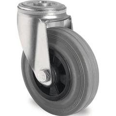 Lenkrolle D.80mm Trgf.70kg Rückenlochbefestigung PP Rollenlager VG grau TECWERK