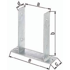 U-Pfostenträger ETA-10/0210 91x200x60x50x200mm TZN z.Aufschr.GAH