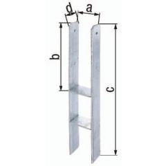 H-Pfostenträger ETA-10/0210 101x300x600x60mm STA roh TZN GAH