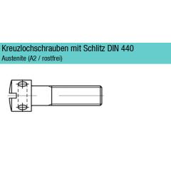 Kreuzlochschrauben DIN 404 | Austenite (A1) | M 3 x 6 mm | 100 Stück