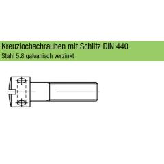 Kreuzlochschrauben DIN 404 | Stahl 5.8 galvanisch verzinkt | M 3 x 5 mm | 100 Stück