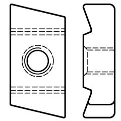 Hakenkopf  Gewindeplatte | Typ 50/30 | M 16 | galv. verzinkt | 50 Stück