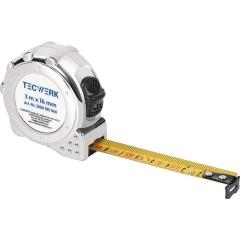Taschenrollbandmaß L.3m B.16mm mm/cm EG II Ku.CR TECWERK