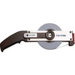 Rahmenbandmaß L.30m Band-B.13mm Acm EG II Alu.weiß Stahlmaßband TECWERK