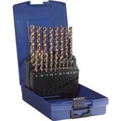 Spiralbohrersatz DIN 338 Typ VA D.1-10x0,5mm HSS-Co5 dampf.19tlg.Ku.-Kass.TECWERK