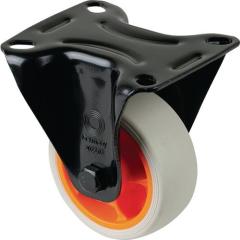 Bockrolle D.80mm Trgf.100kg Bockrollen Gum.Platte L104xB80mm Farbe Rl.hellgrau