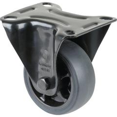 Bockrolle D.80mm Trgf.100kg Bockrollen Gum.Platte L104xB80mm Farbe Rl.schwarz