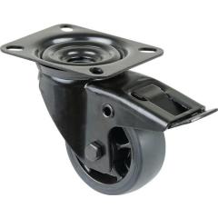 Lenkrolle D.80mm Trgf.100kg m.Festst.Gum.104x80mm schwarz BS ROLLEN