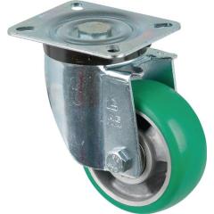 Lenkrolle D.100mm Trgf.200kg Lenkrollen PU Platte L105xB85mm Farbe Rl.grün