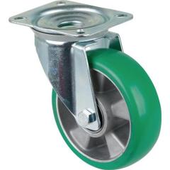 Lenkrolle D.160mm Trgf.300kg Lenkrollen PU Platte L138xB109mm Farbe Rl.grün
