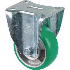 Bockrolle D.100mm Trgf.200kg Bockrollen PU Platte L105xB85mm Farbe Rl.grün