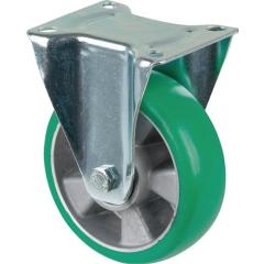Bockrolle D.160mm Trgf.300kg Bockrollen PU Platte L138xB109mm Farbe Rl.grün