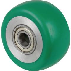 Ersatzrad D.160mm Trgf.600kg PU grün Achs-D.20mm Nabenl.60mm BS ROLLEN